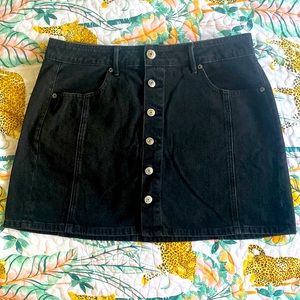 Hi rise A line skirt button up front size 12